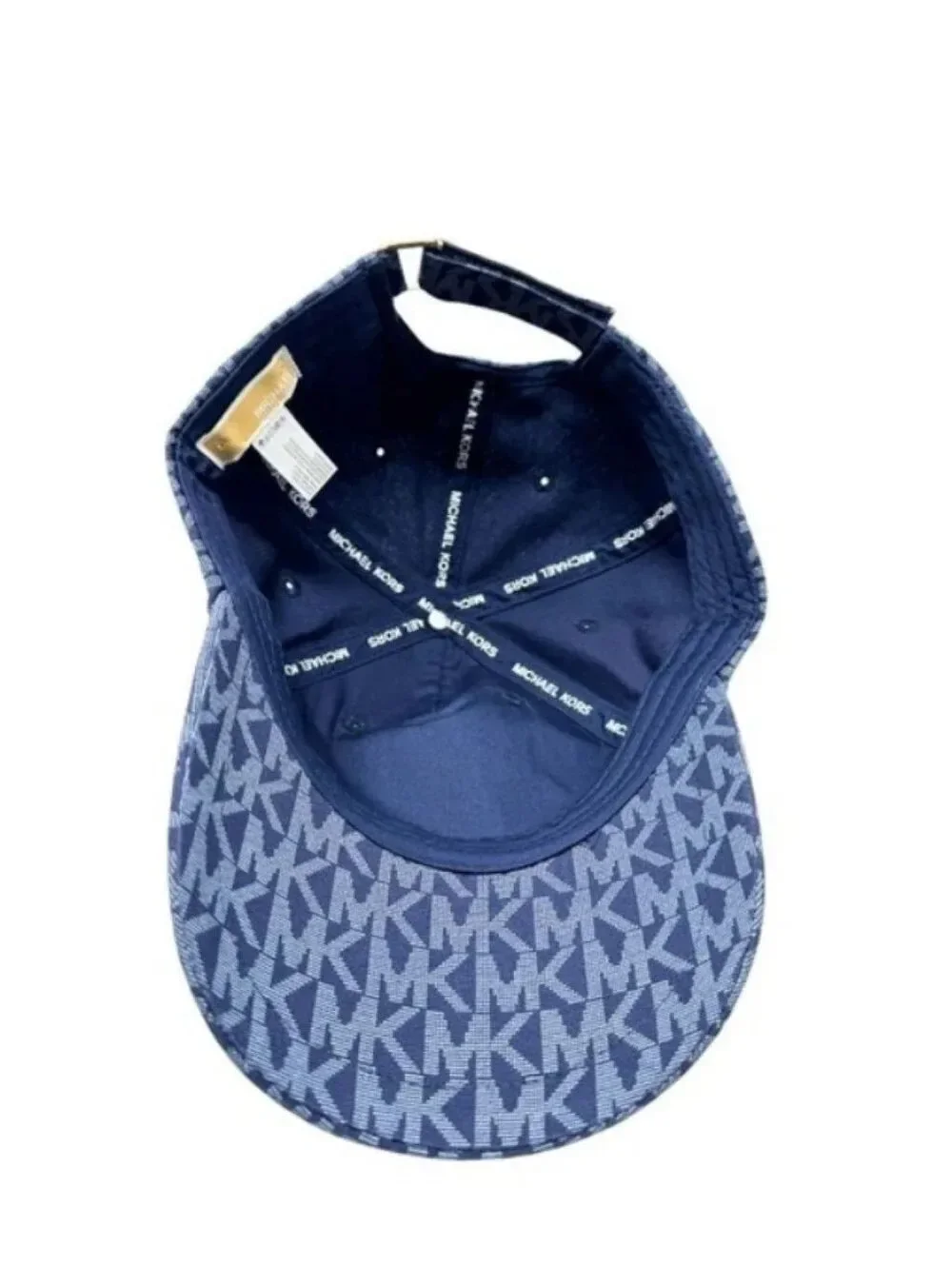 🆕️🧢Michael Kors Dark Blue MK Signature Baseball Cap, OS